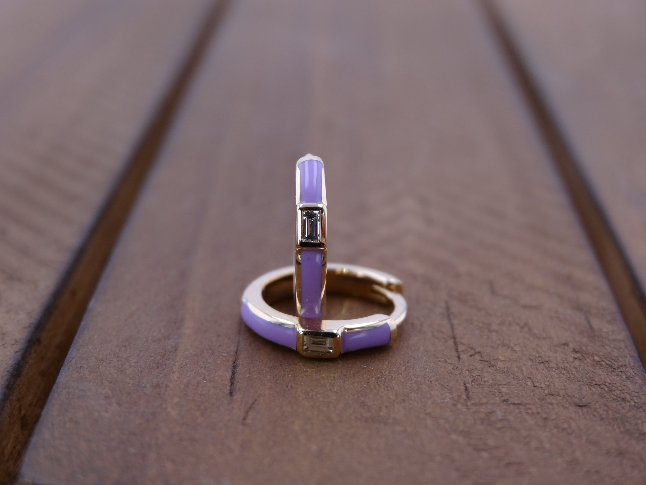 Lavender Baguette Hoops.