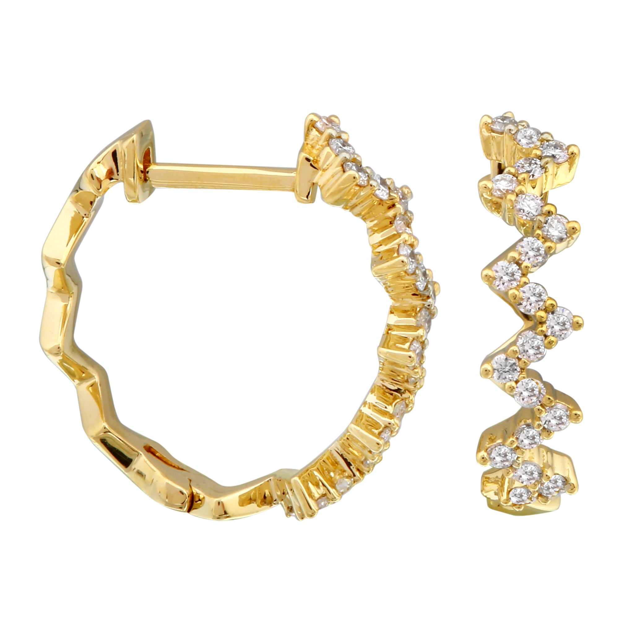 Diamond Zigzag Hoops.