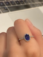 Blue Tanzanite Oval Necklace.