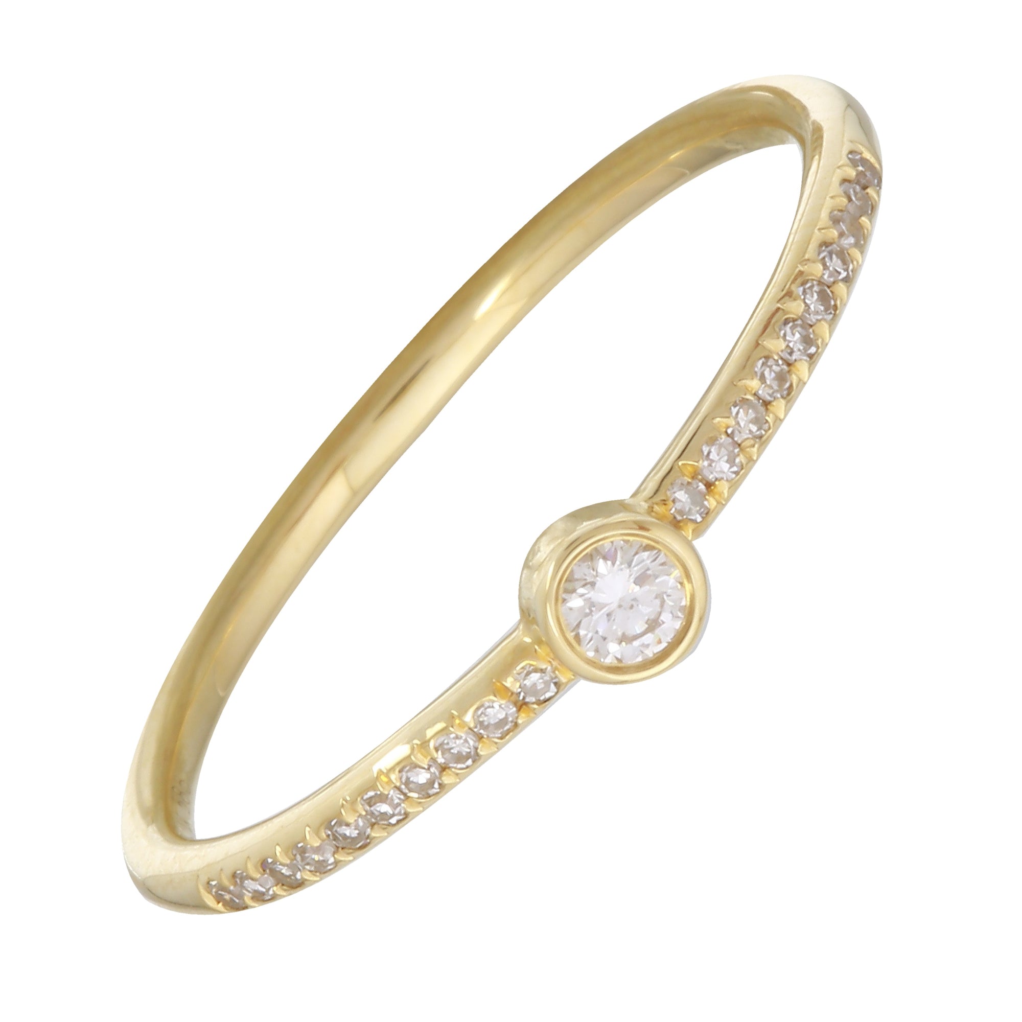 Solitaire Bezel Stack Ring.