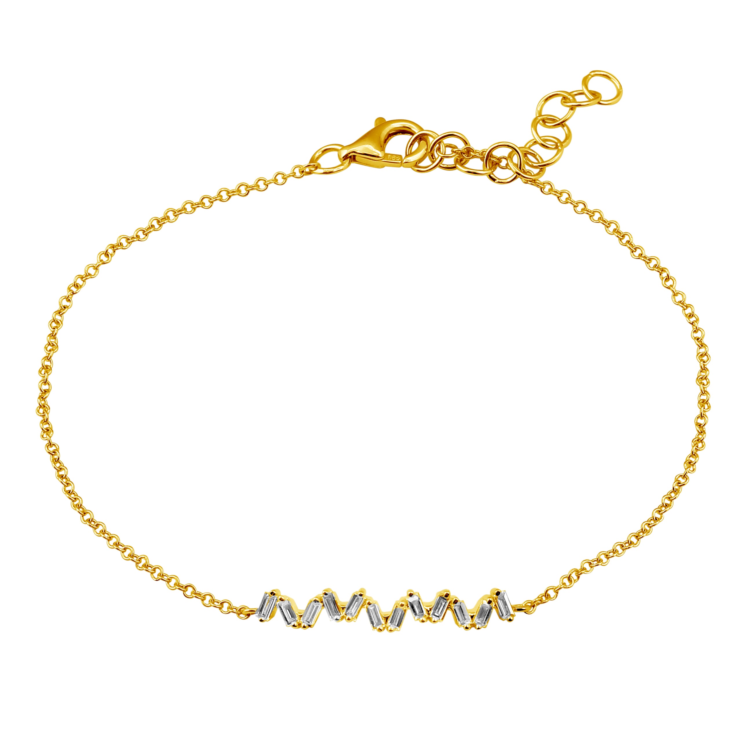 Staggerd Stack Charm Link Bracelet.