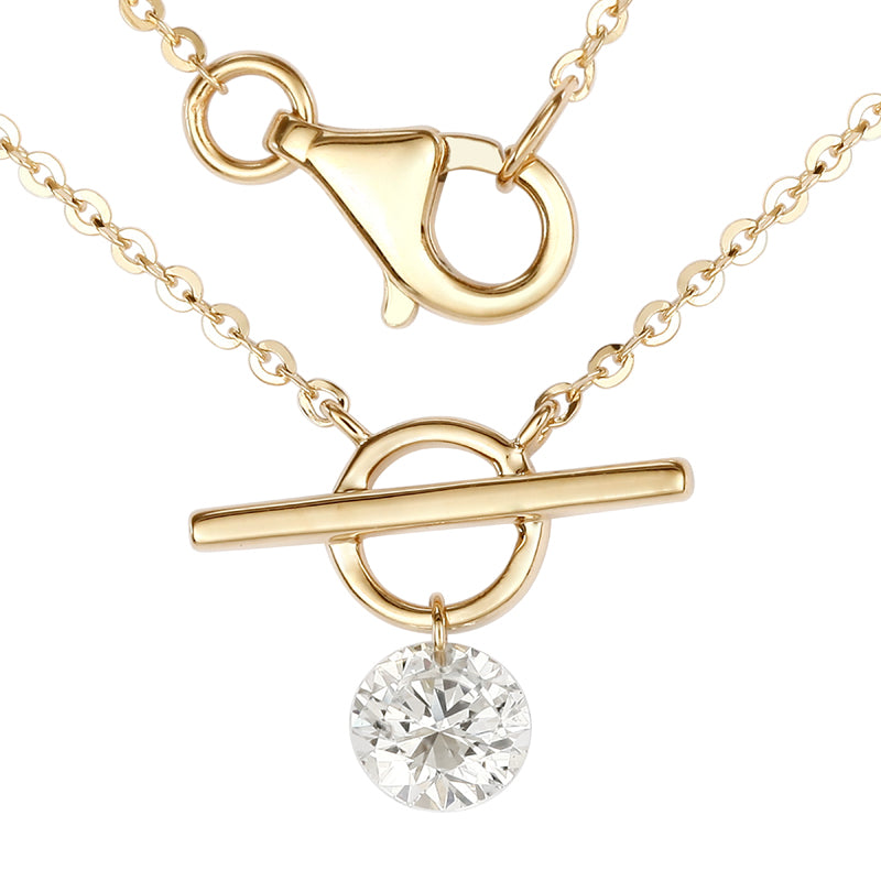 Drilled Diamond Toggle Necklace.