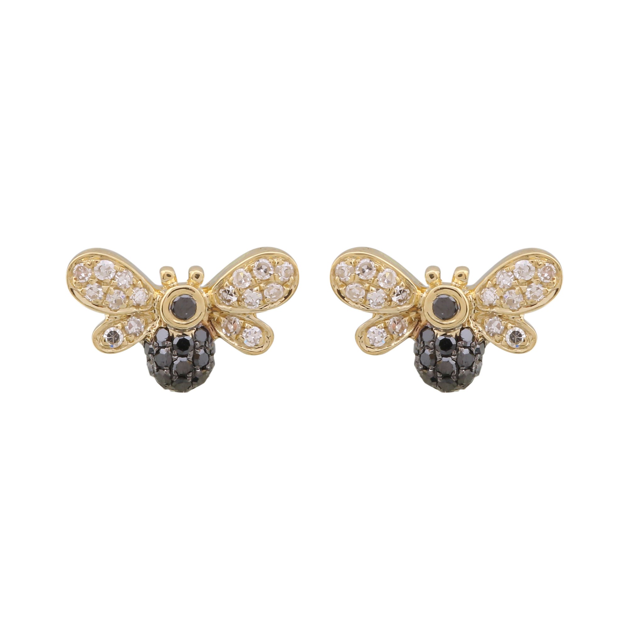 Black Diamond Bee Earrings.