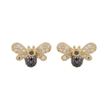 Black Diamond Bee Earrings.