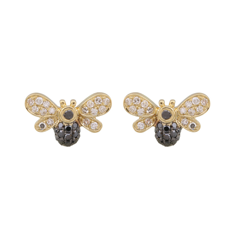 Black Diamond Bee Earrings.