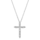 1/2 Carat Lab Grown Diamond Cross Pendant Necklace.