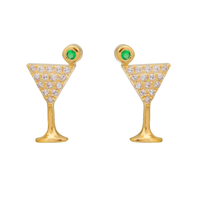 Cocktail Martini Stud Earrings.