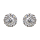 Diamond Halo Stud Earrings.