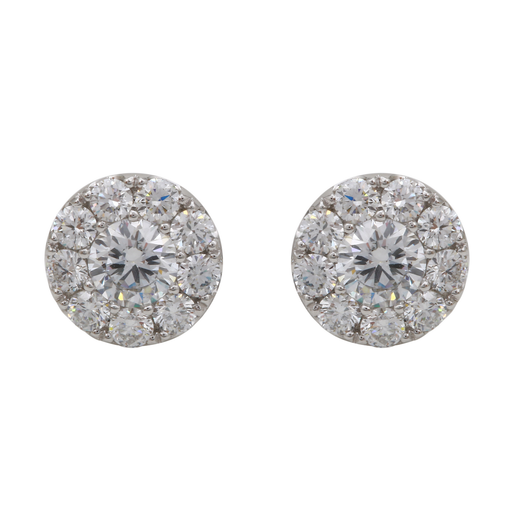 Diamond Halo Stud Earrings.