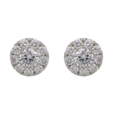 Diamond Halo Stud Earrings.