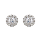 Diamond Halo Stud Earrings.