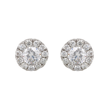Diamond Halo Stud Earrings.