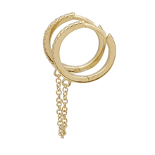 Dangle Chain Double Hoop Earring.