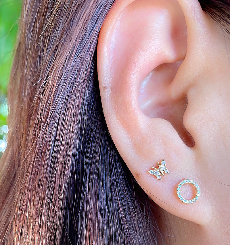 Yellow Diamond Butterfly Studs.