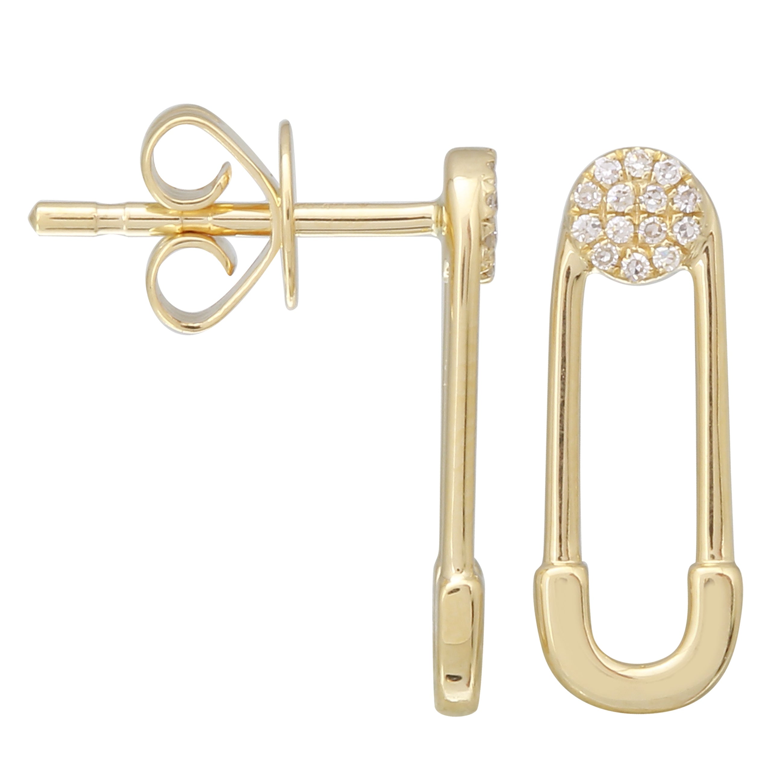 Safety Pin Drop Earrings.