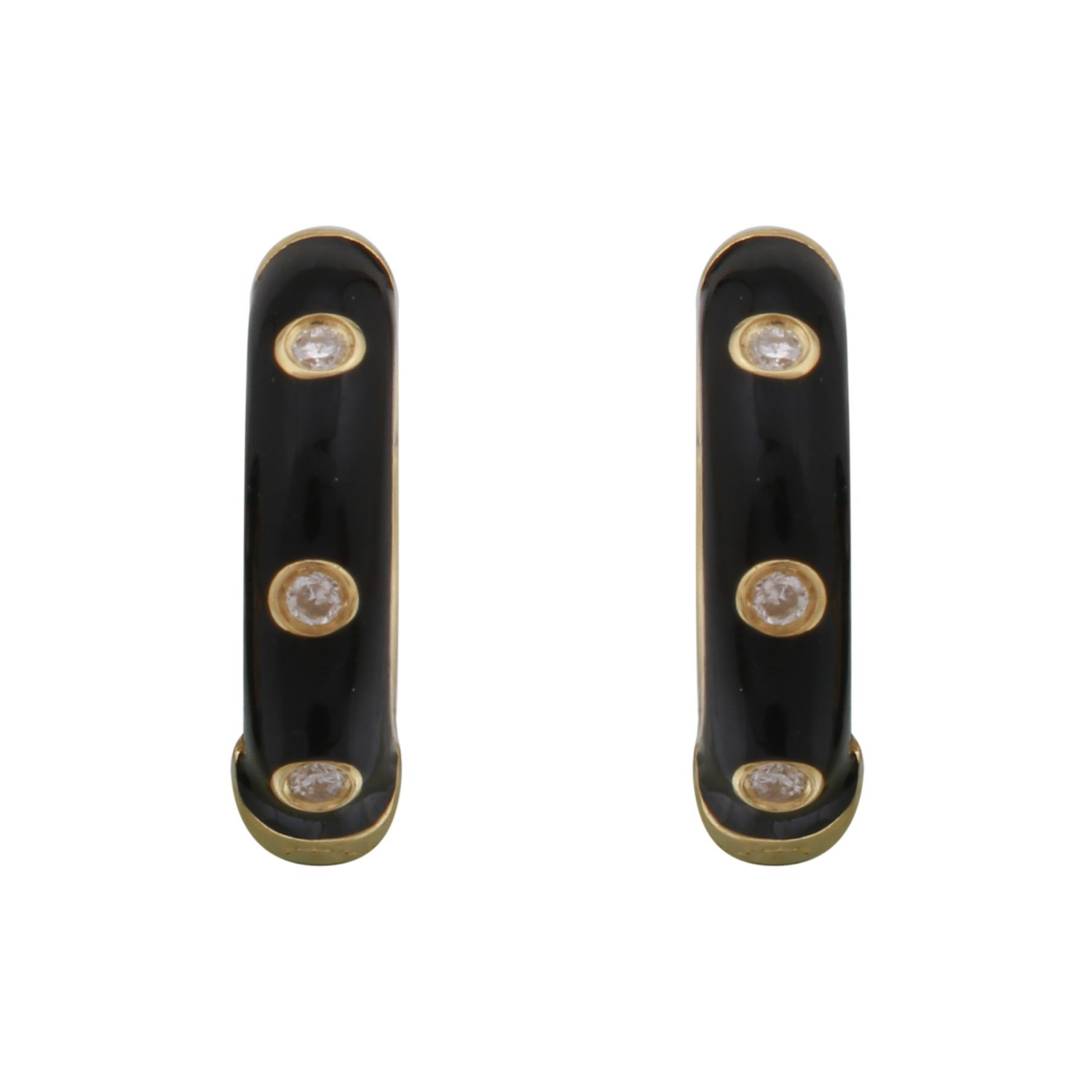 Black Enamel Huggies.