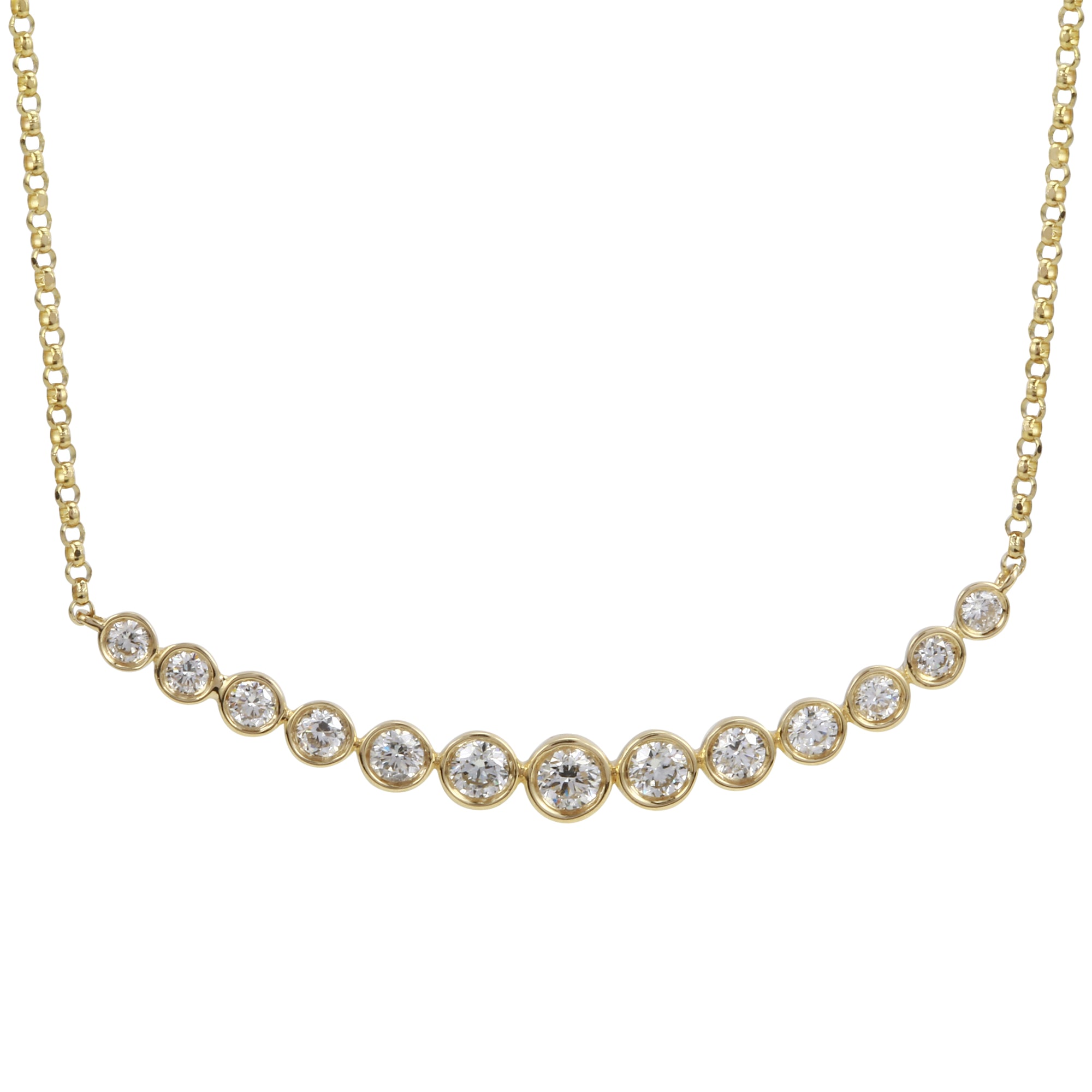 Curved Bar Pendant Necklace.