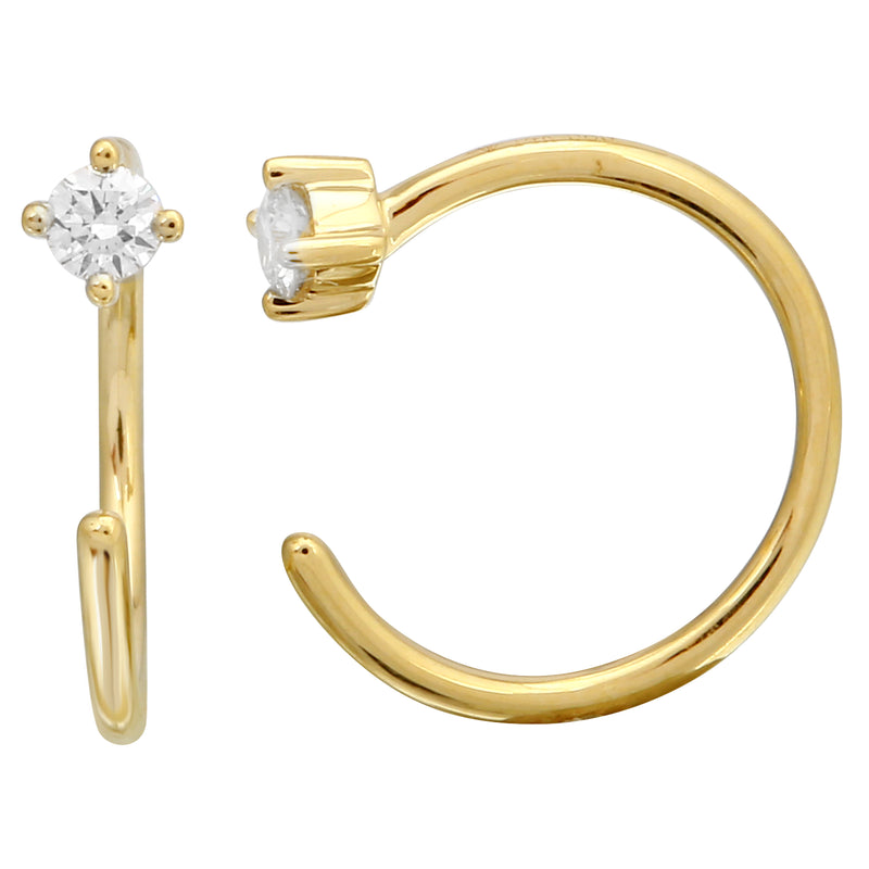 Diamond Ear Jacket Threader Hoops.