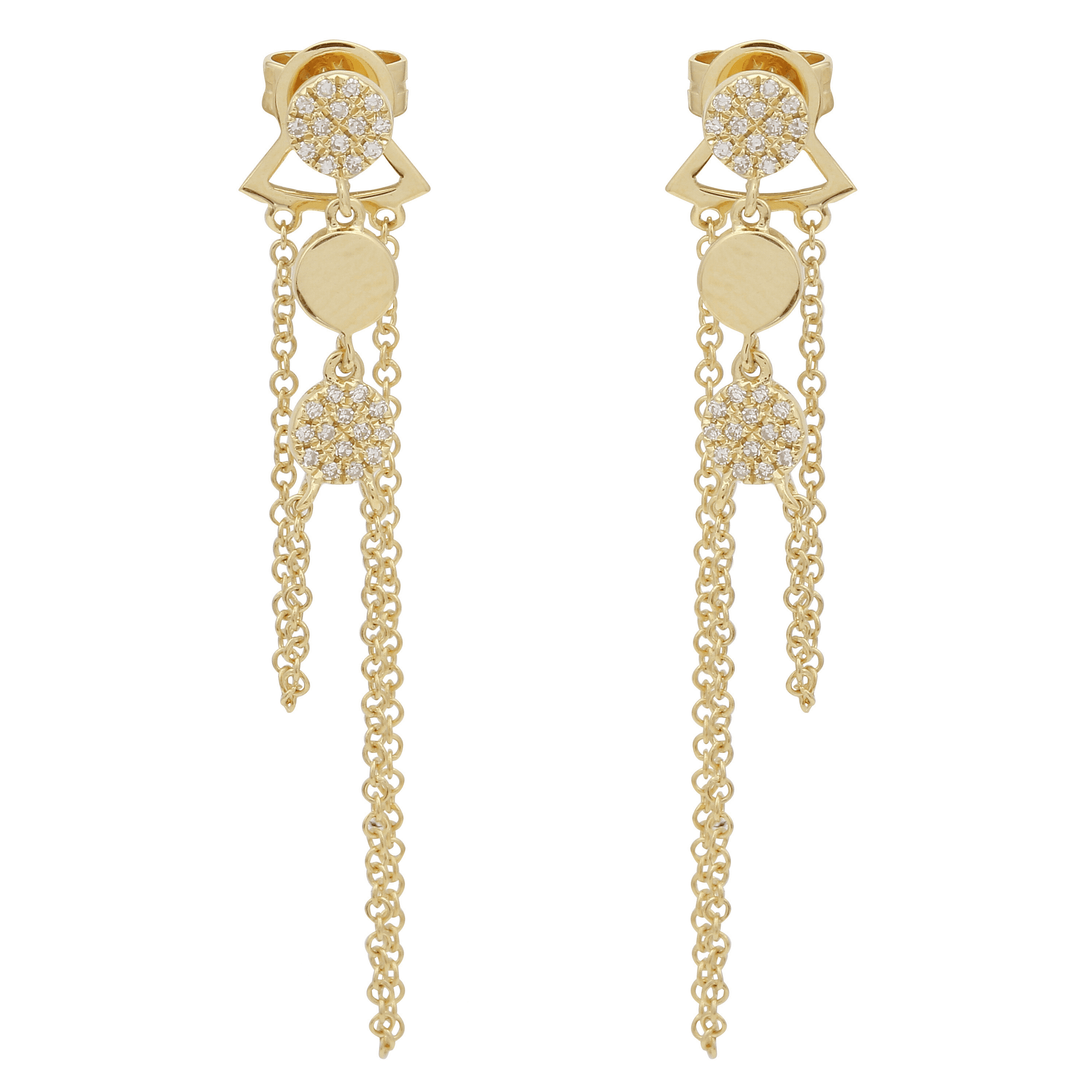 Dangle Chains Drop Earrings.