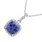 Blue Tanzanite Cushion Halo.