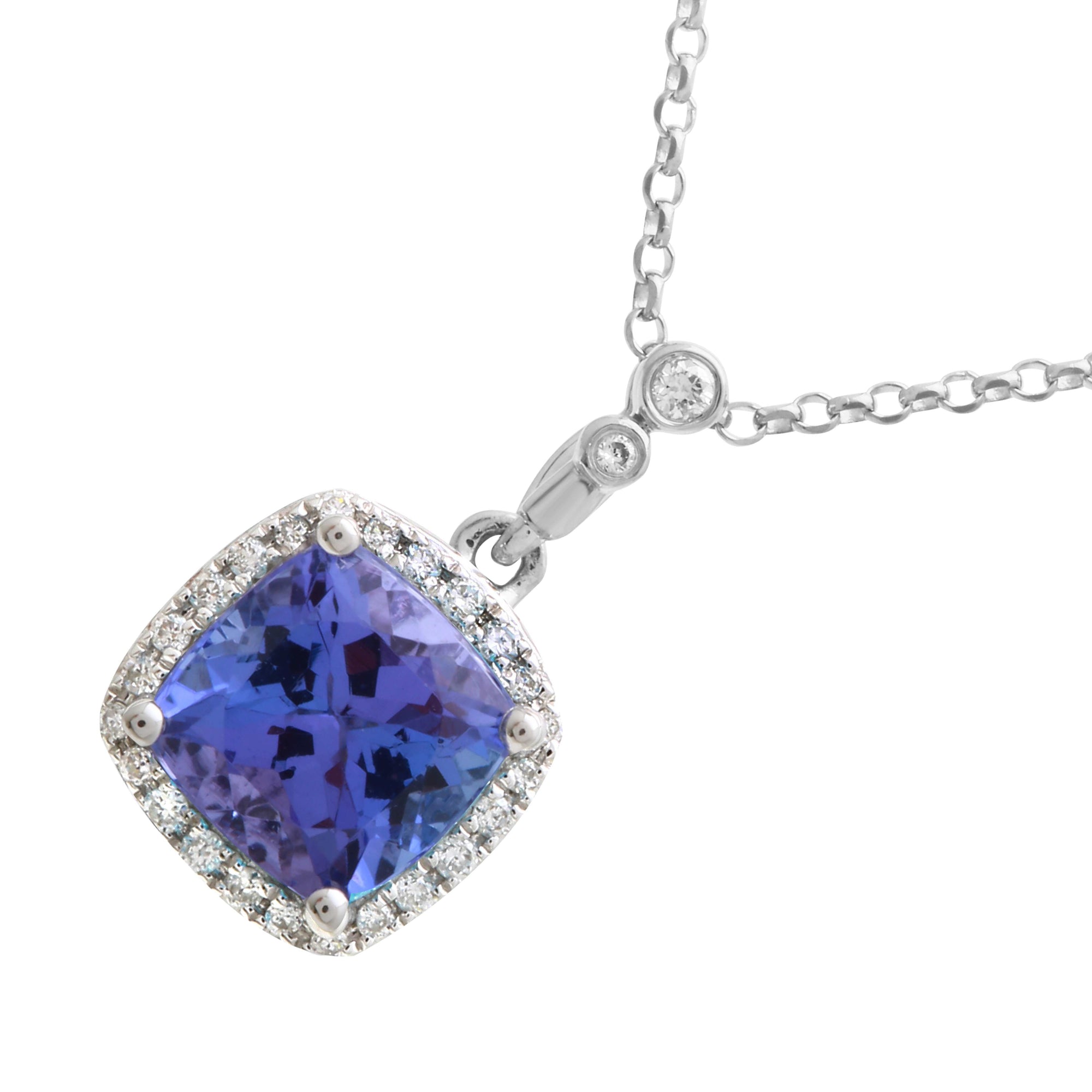 Blue Tanzanite Cushion Halo.