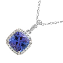 Blue Tanzanite Cushion Halo.