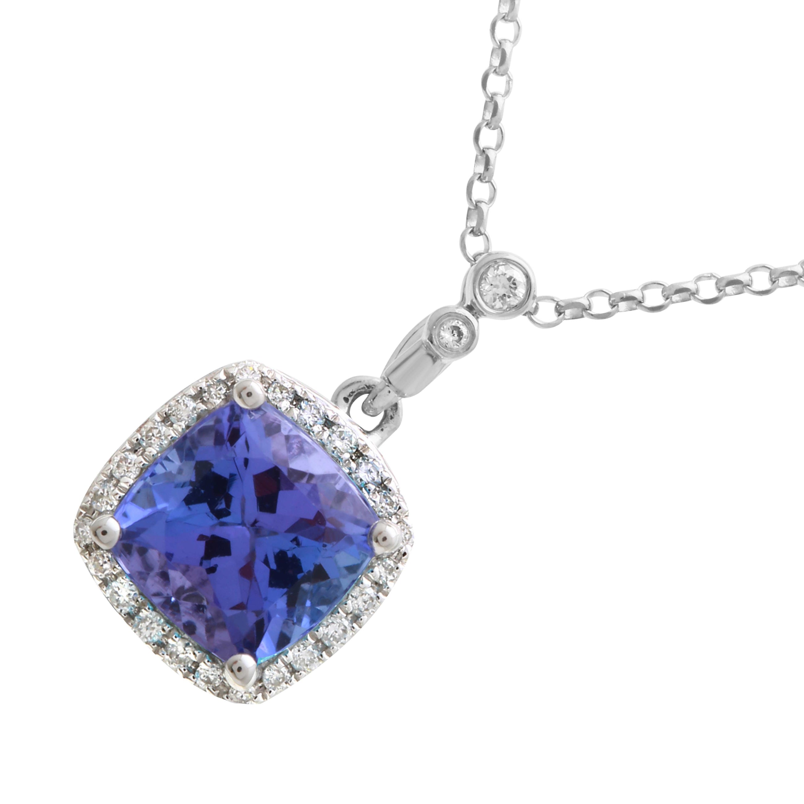 Blue Tanzanite Cushion Halo.