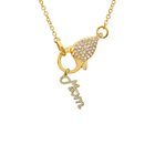 Diamond Mom Heart Charm.