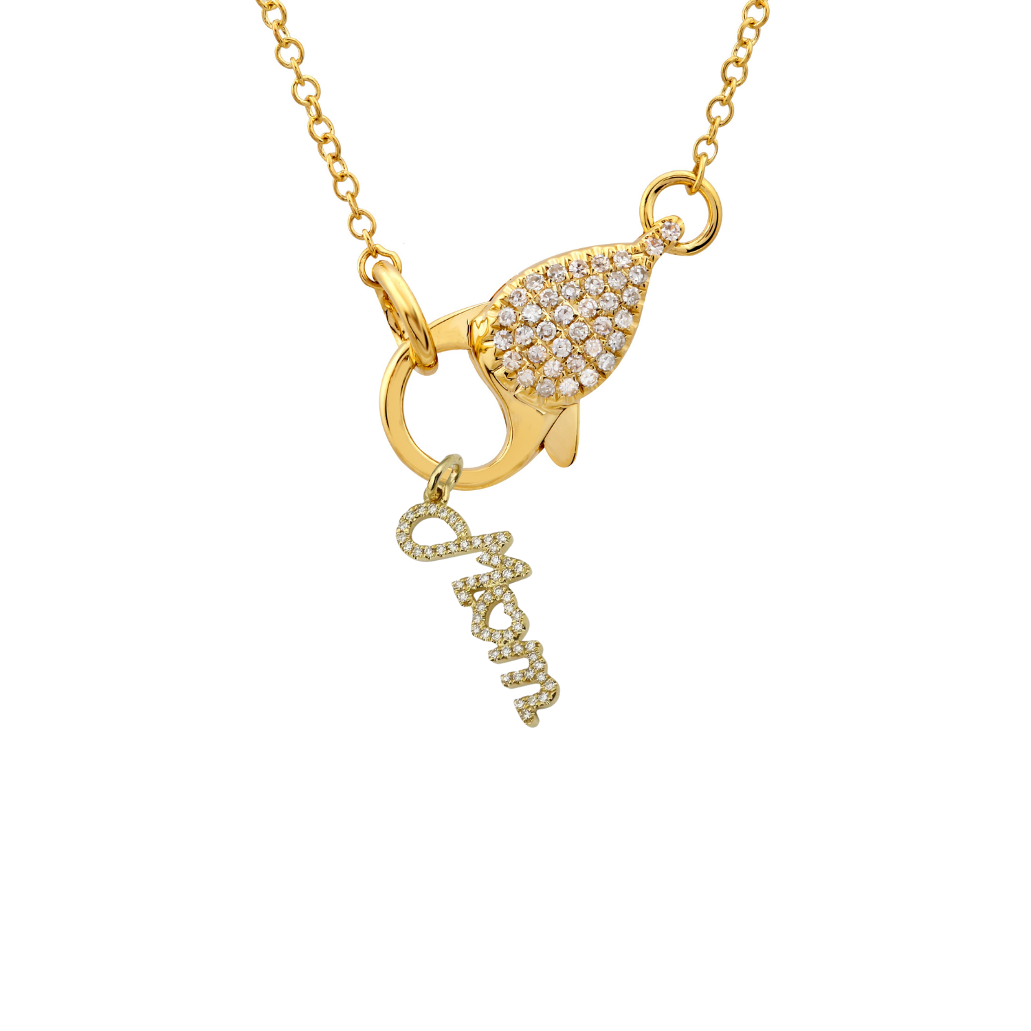 Diamond Mom Heart Charm.