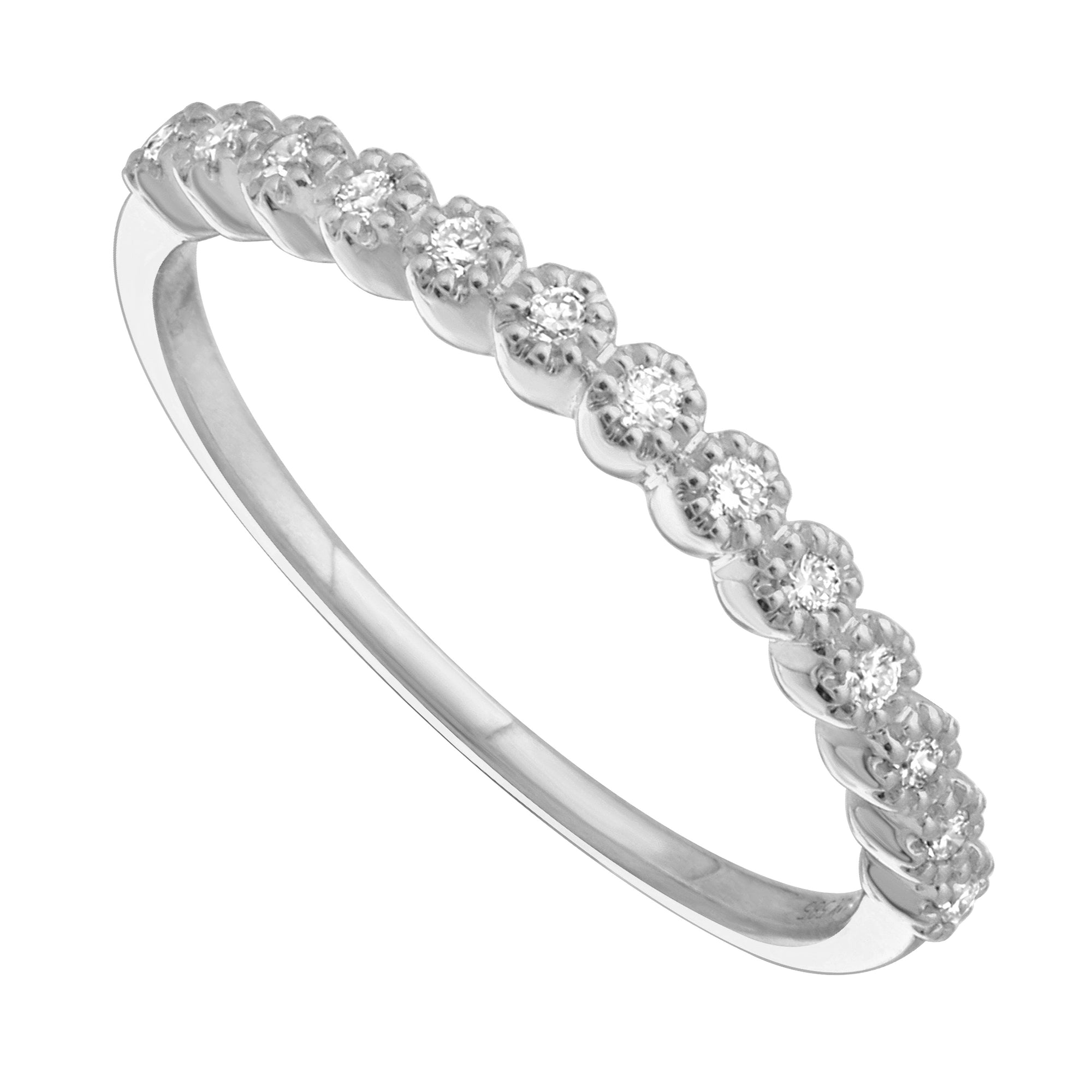 Diamond Milgrain Stack Ring.