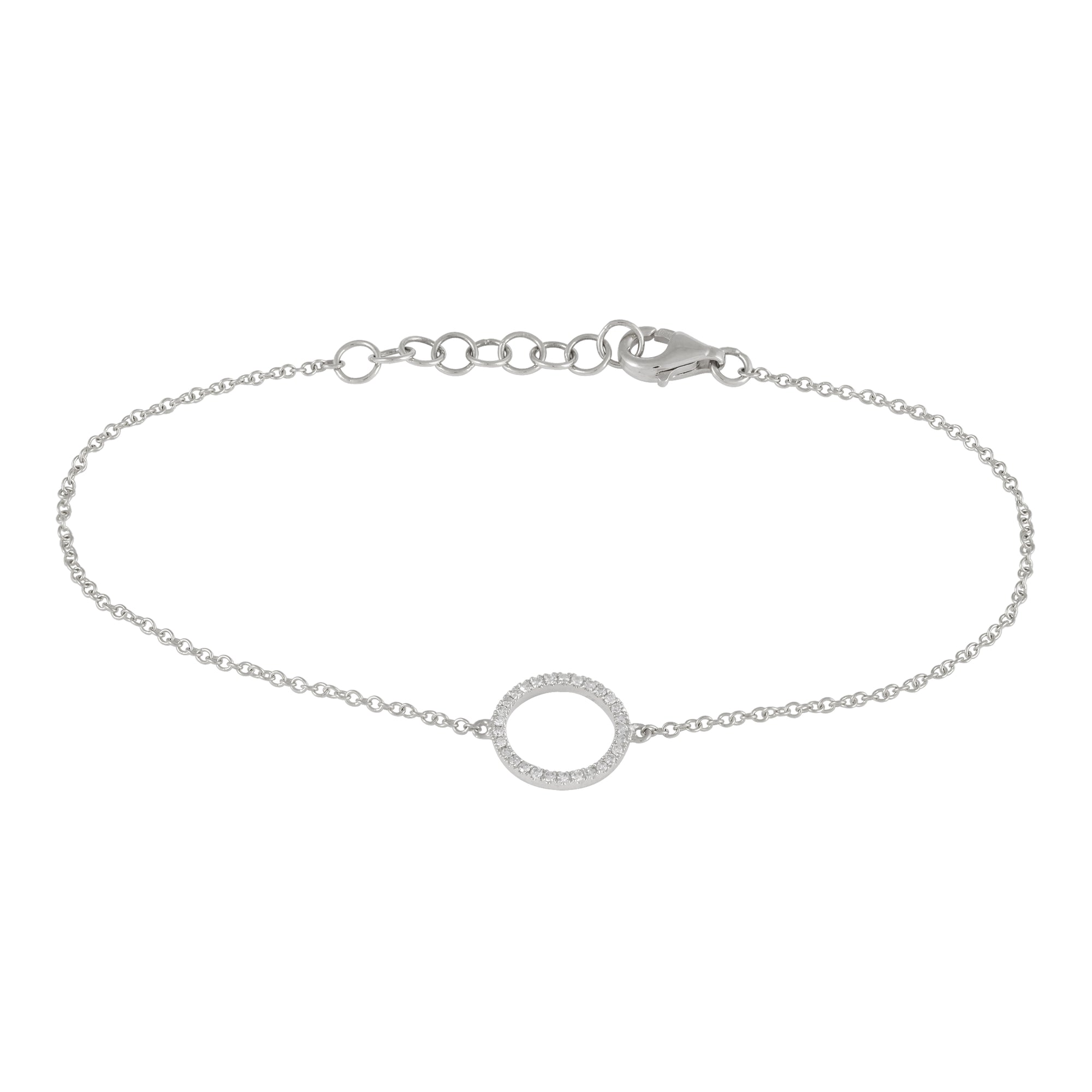 Open Circle Charm Link Bracelet.