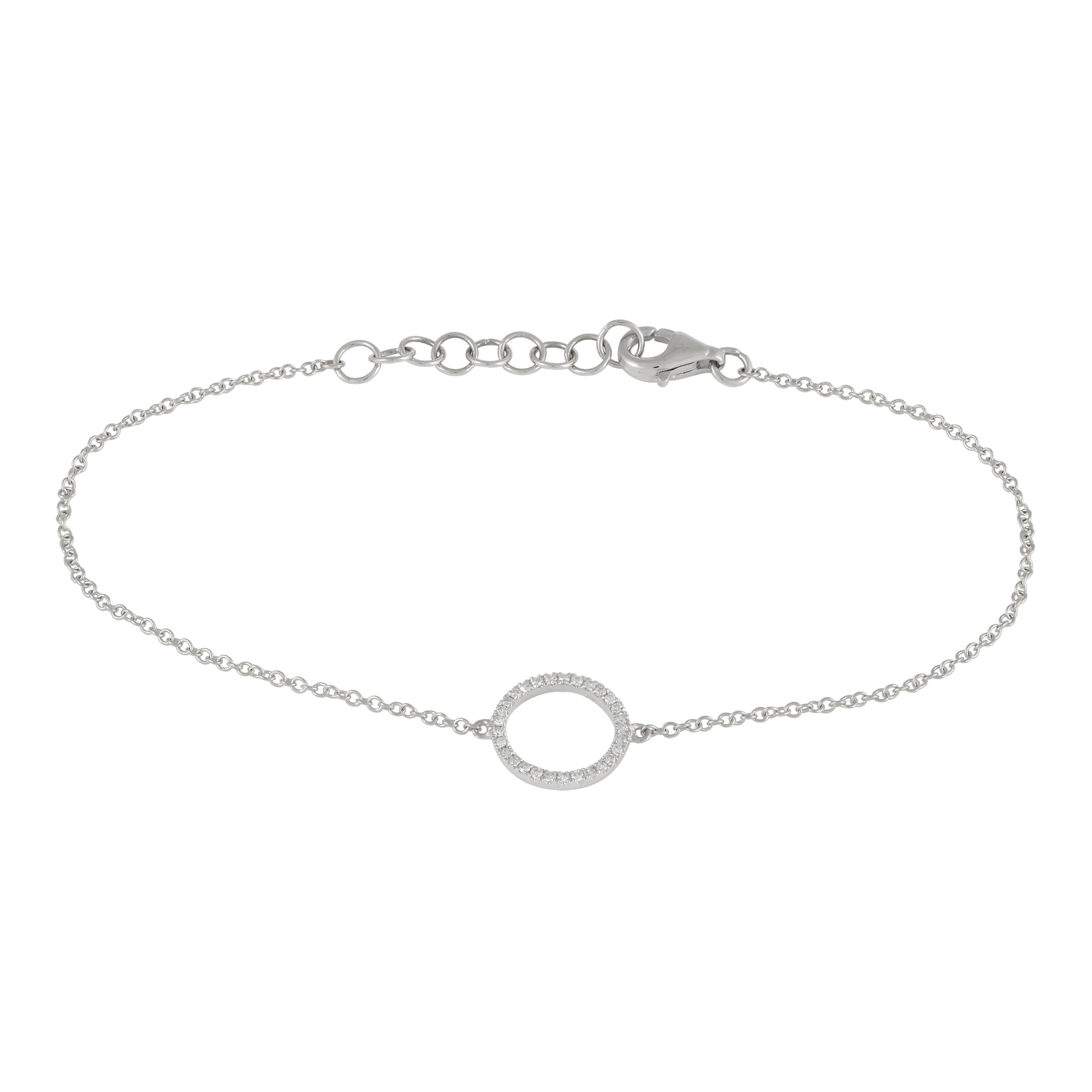 Open Circle Charm Link Bracelet.