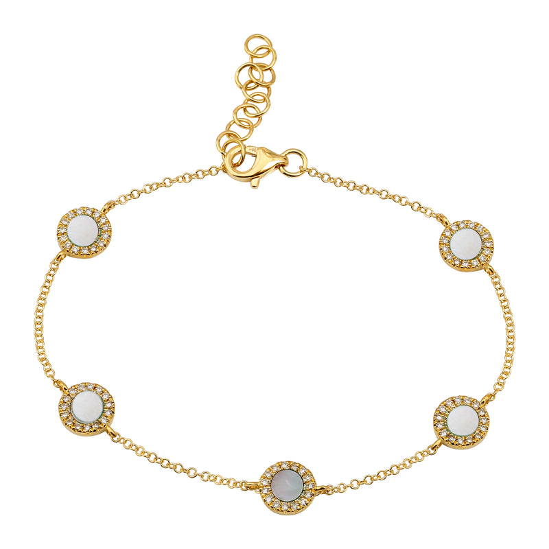 Spaced Mop Halo Charms Bracelet.