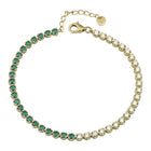 Half Lapis Half Diamond Tennis Bracelet.