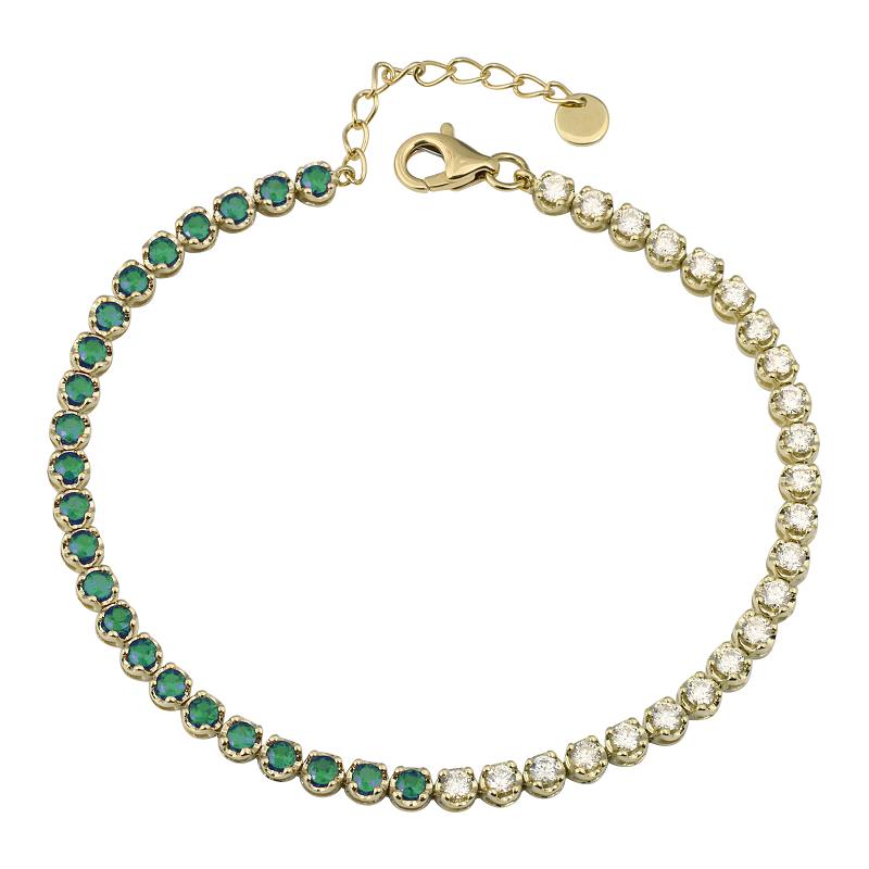 Half Lapis Half Diamond Tennis Bracelet.
