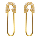 Endless Safety Pin Crawler Earrings.