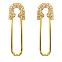 Endless Safety Pin Crawler Earrings.