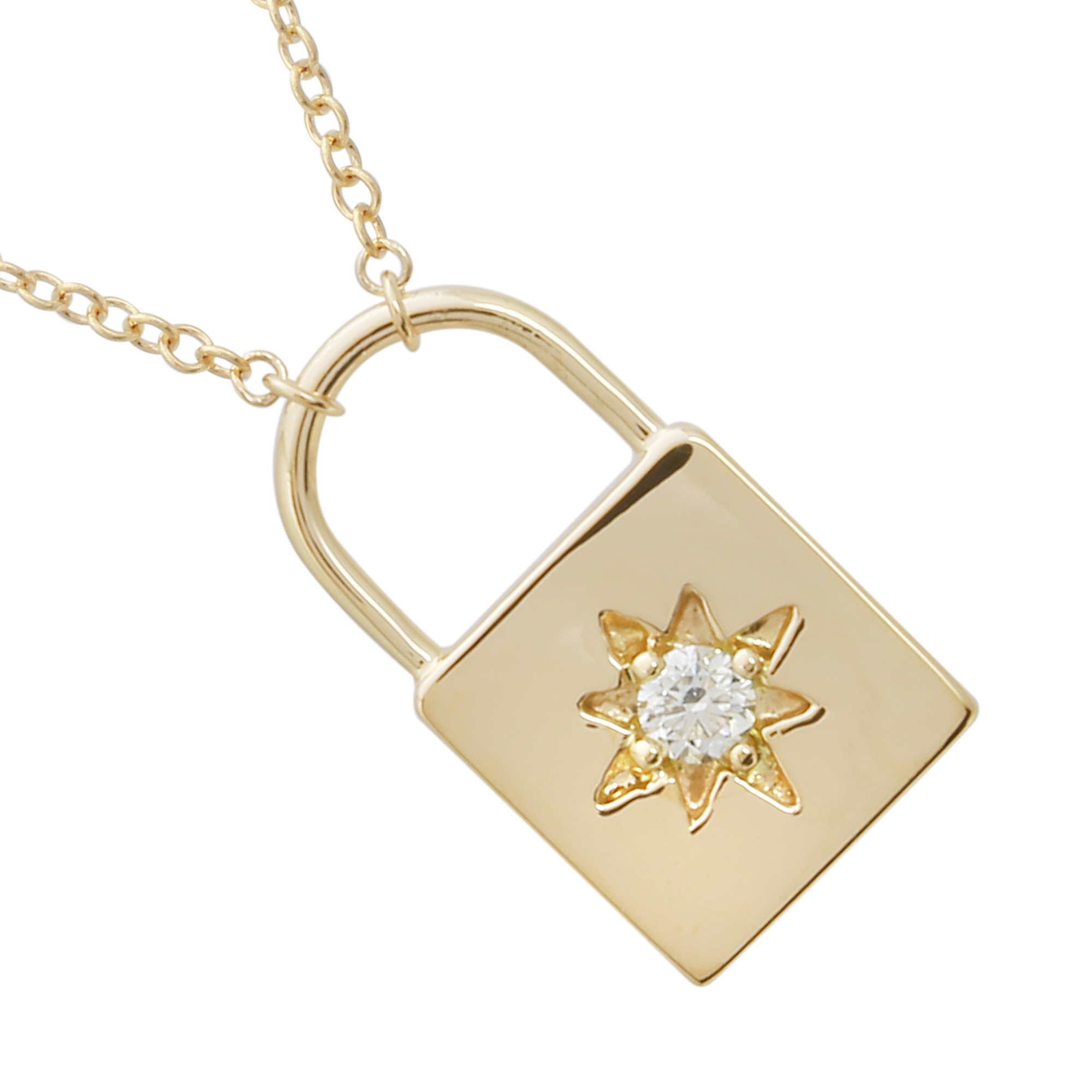 Lock Pendant Necklace.