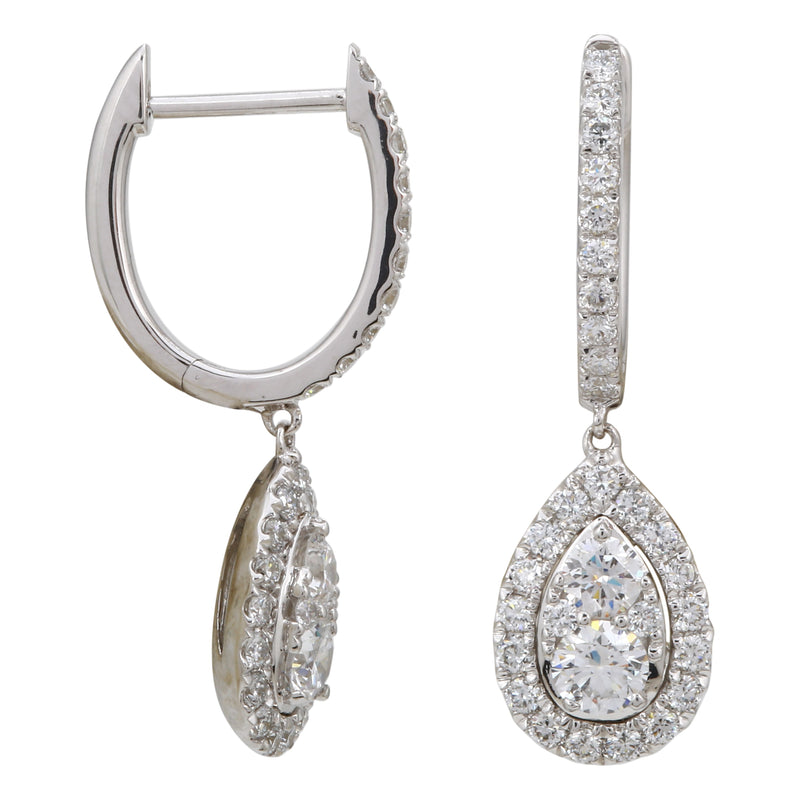 Drop Pear Hoops.