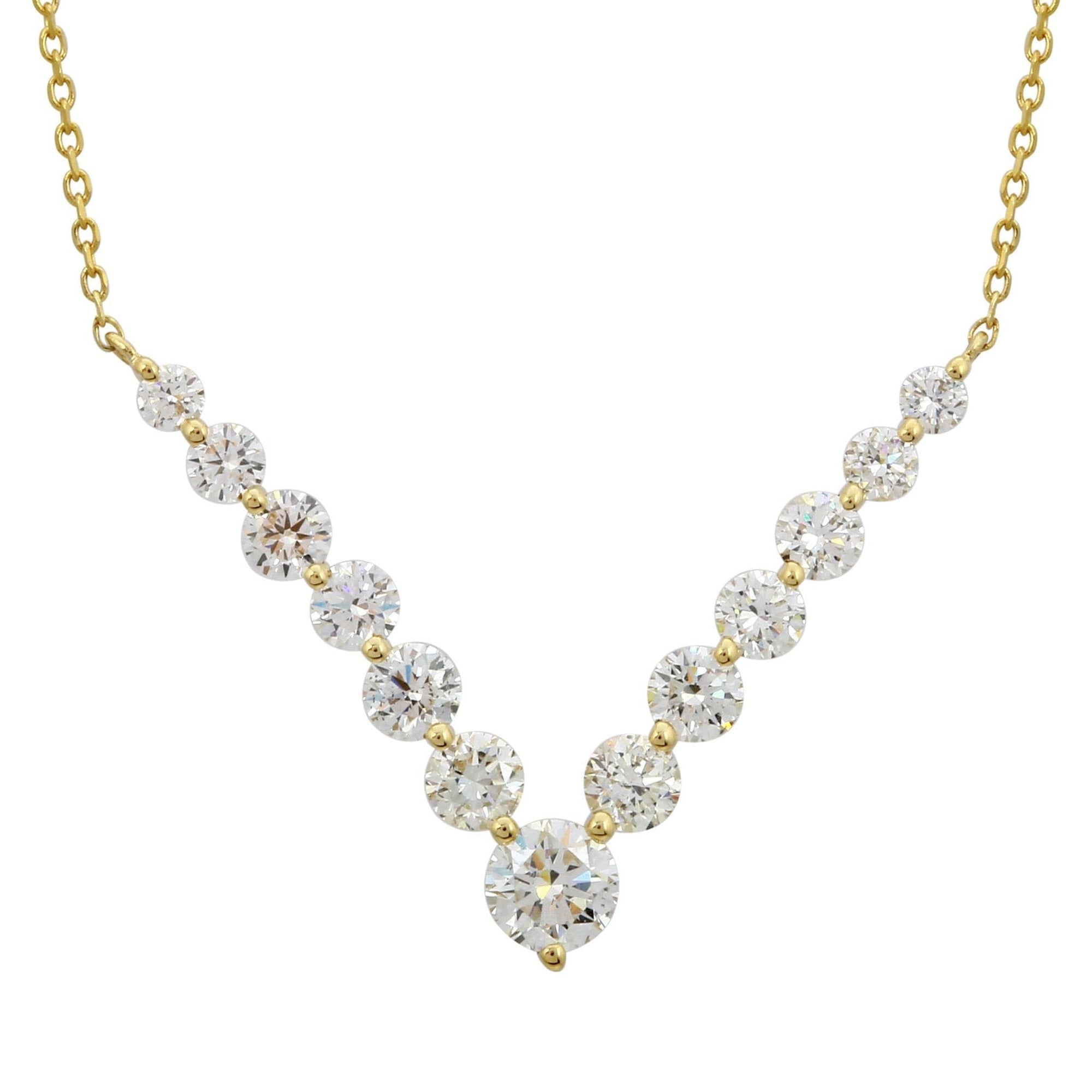 Diamond Chevron Station Necklace.