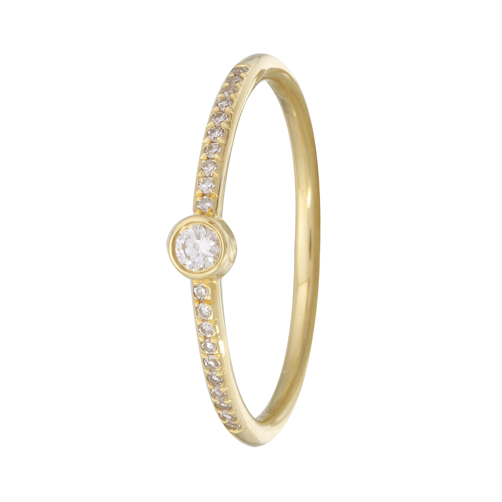 Solitaire Bezel Stack Ring.