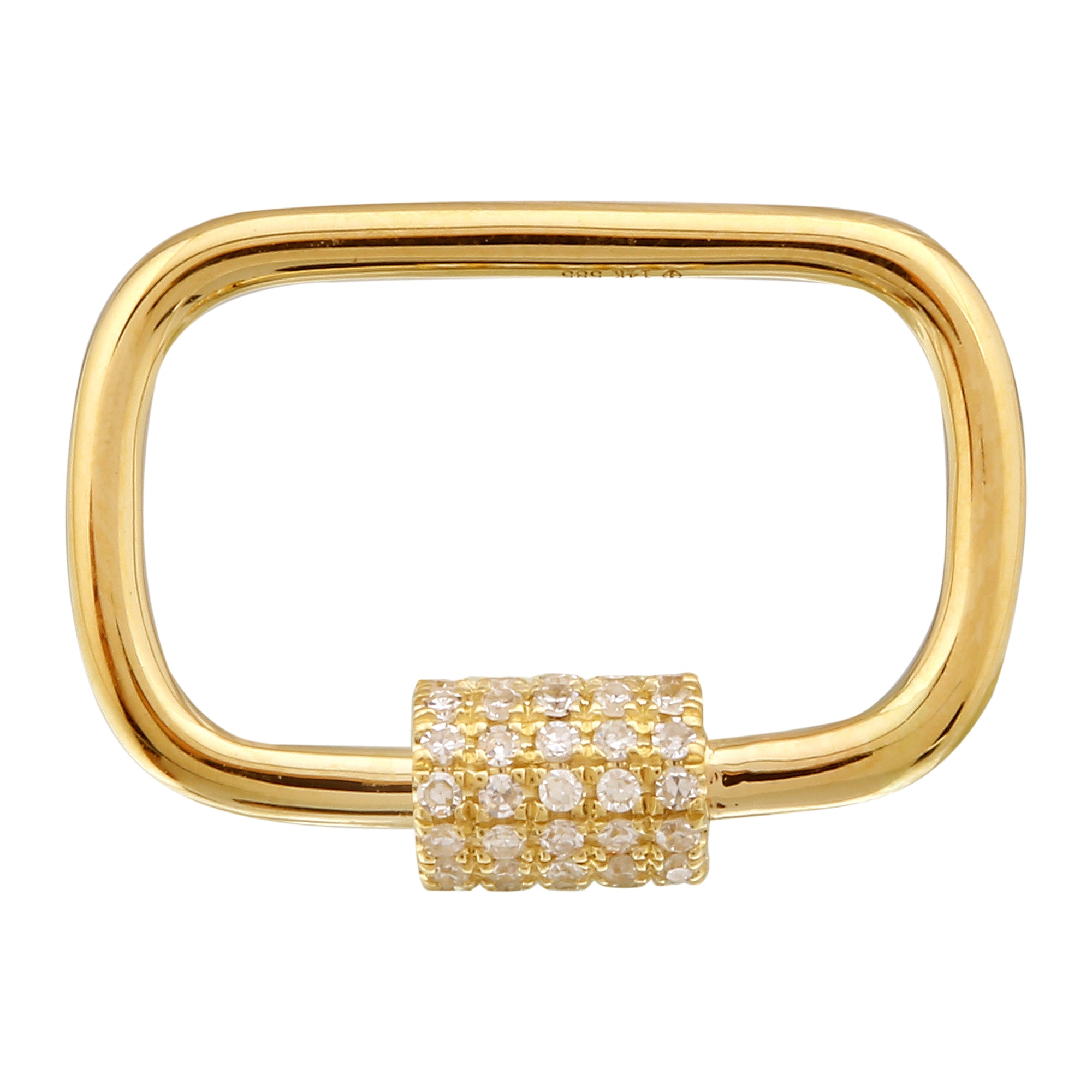 Diamond Carabiner Lock Paperclip Necklace.
