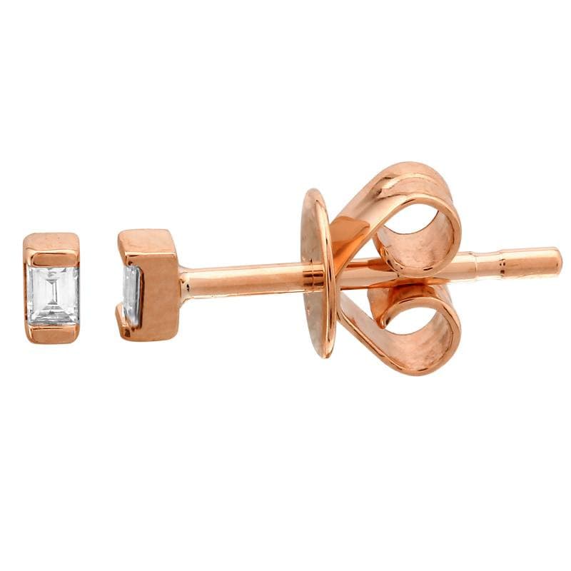 Ultra Mini Baguette Stud Earrings.