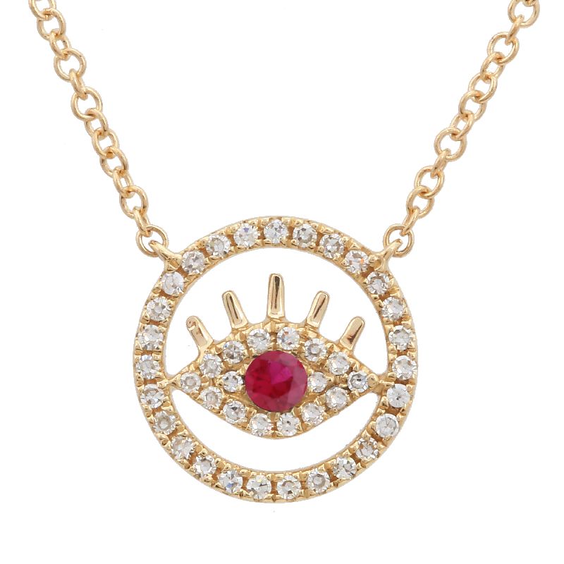Sapphire Evil Eye Pendant.