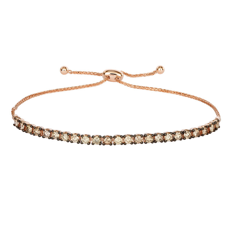 Black & Rose Gold Diamond Bolo Bracelet.