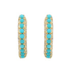 Beaded Diamond Turquoise Hoops.