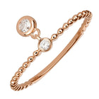 Beaded Bezel Diamond Dangle Charm Ring.