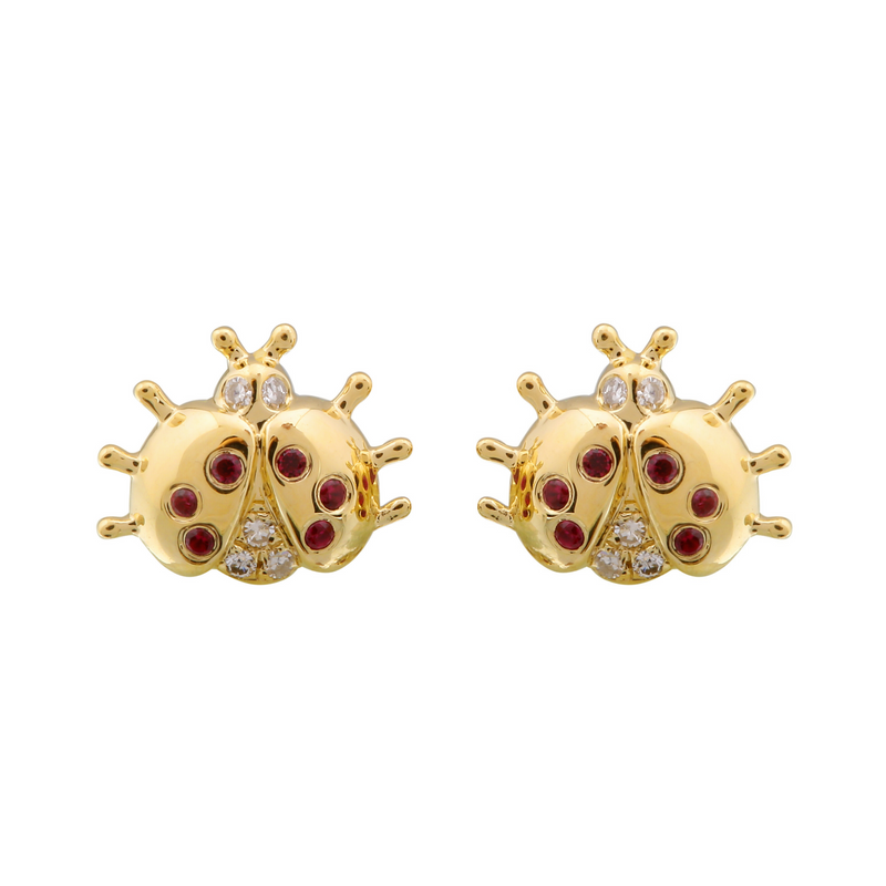 Ruby Ladybug Studs.