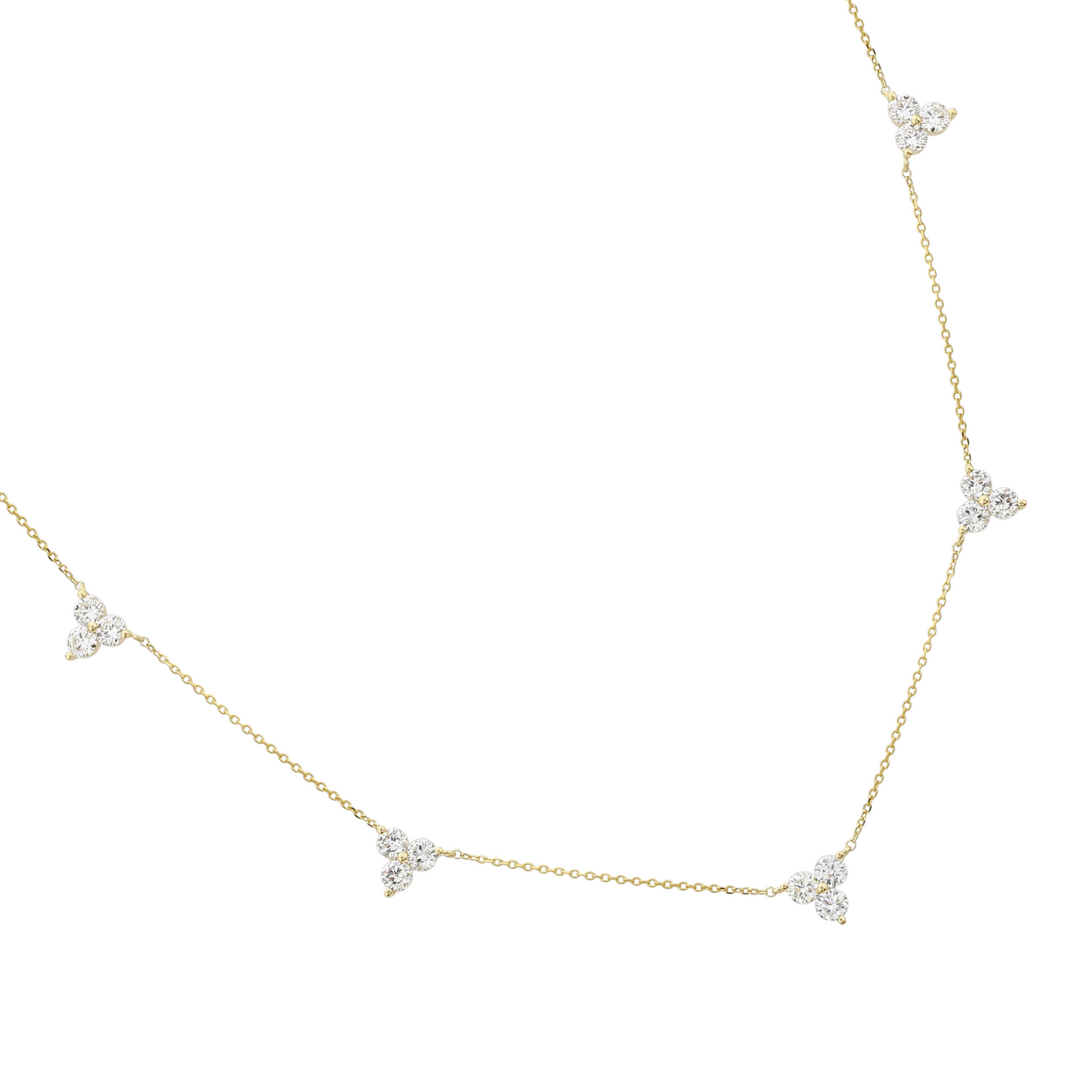 White Gold Station Strand Necklace.