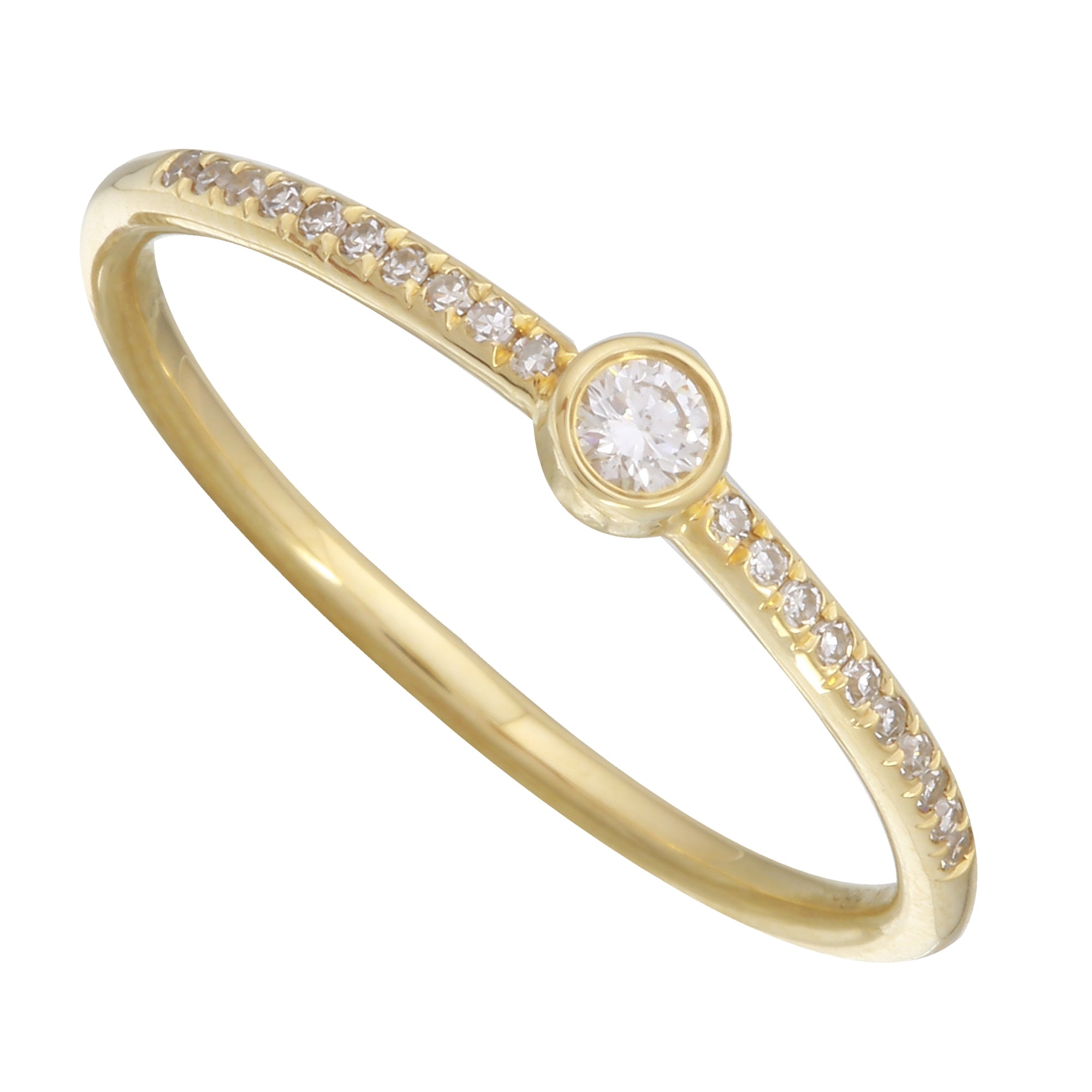 Solitaire Bezel Stack Ring.